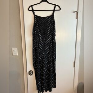 Old Navy Black Polka Dot Jumpsuit Size Large Wide Leg